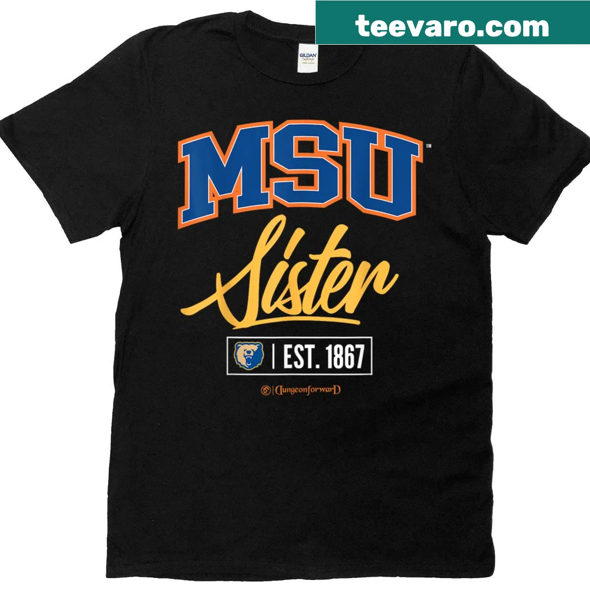 Morgan State University HBCU Sister t-shirt with bold typography — on a men's t-shirt