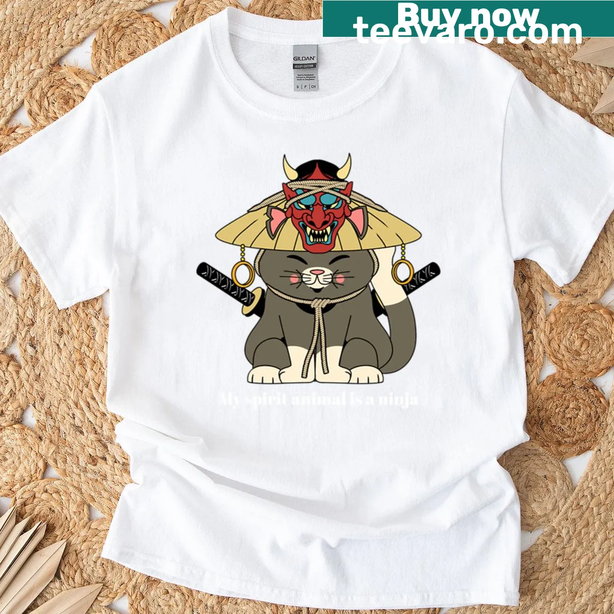 My Spirit Animal Is A Ninja t-shirt with a fun illustration for anime lovers — on a men's t-shirt