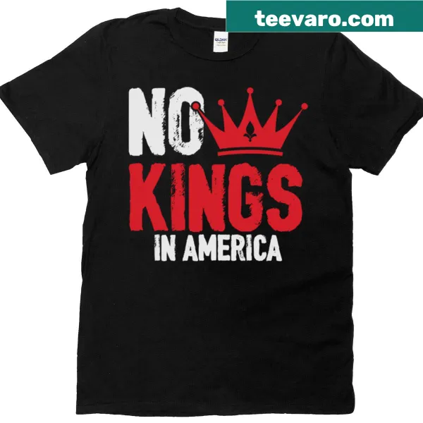Red crown graphic on anti-monarchy T-shirt