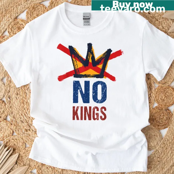 No Kings In America Since 1776 t-shirt with an anti-monarchy graphic design