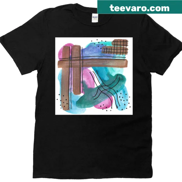 Abstract watercolor and ink design T-shirt for artistic expression