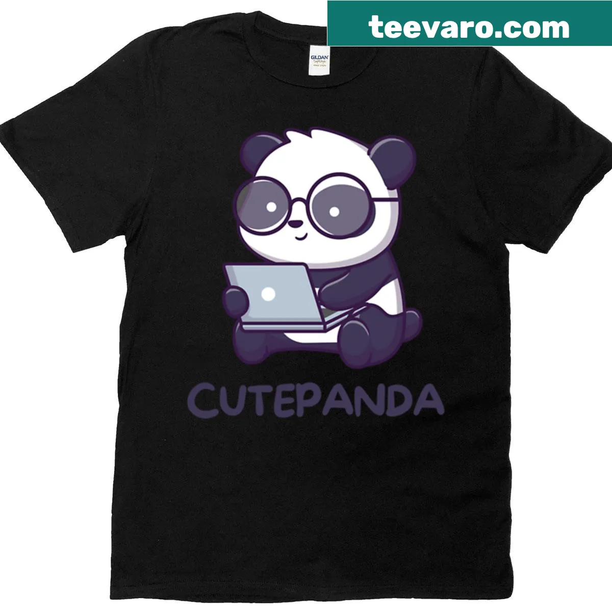 T-shirt featuring a cute panda with the text Cute Mode On — on a men's t-shirt