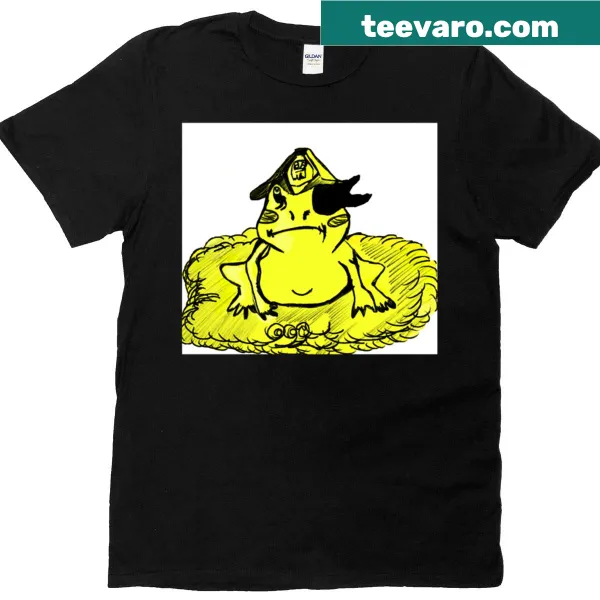 Illustrated Pirate Frog on a T-shirt for fun-loving fans