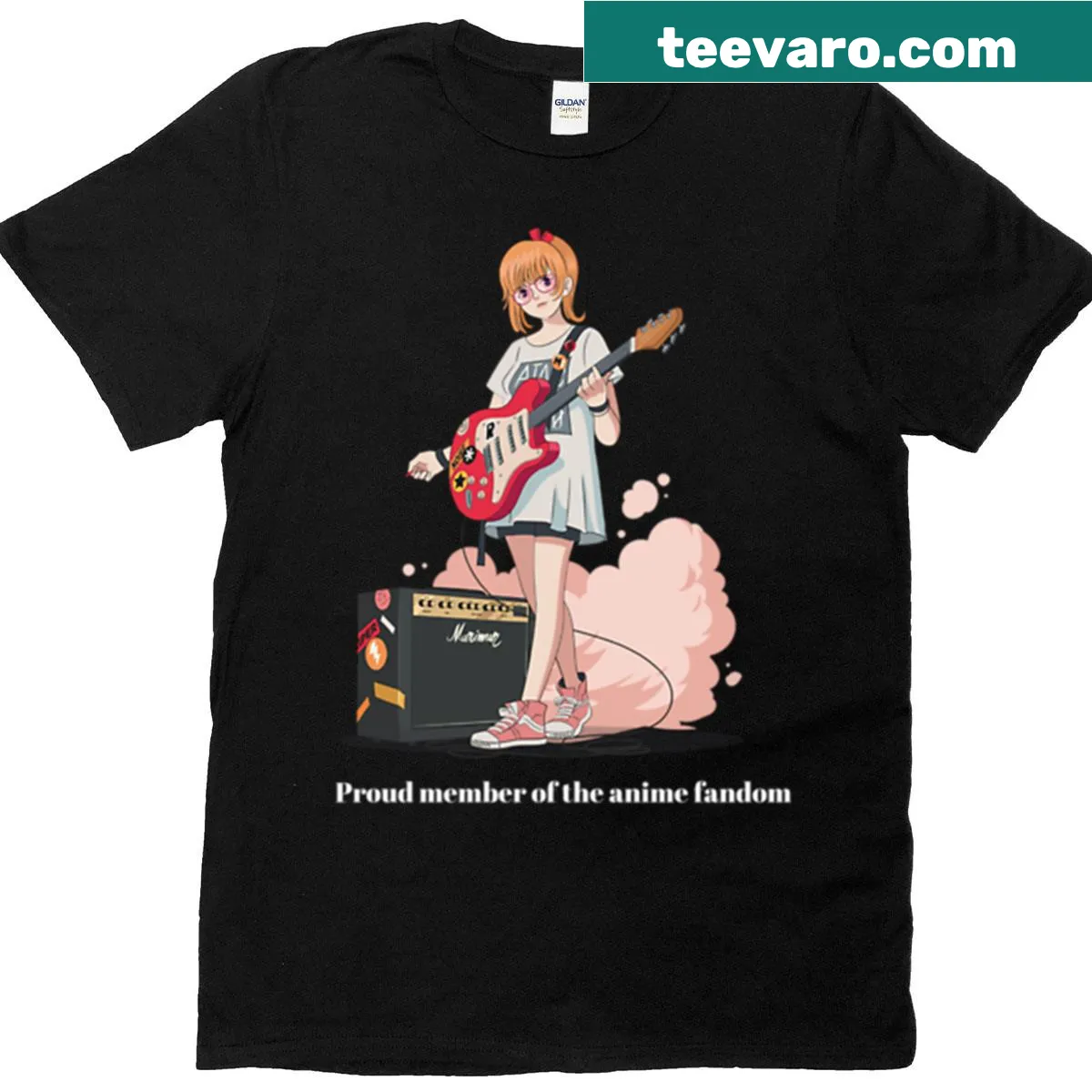 Anime fandom pride graphic on a T-shirt — on a men's t-shirt