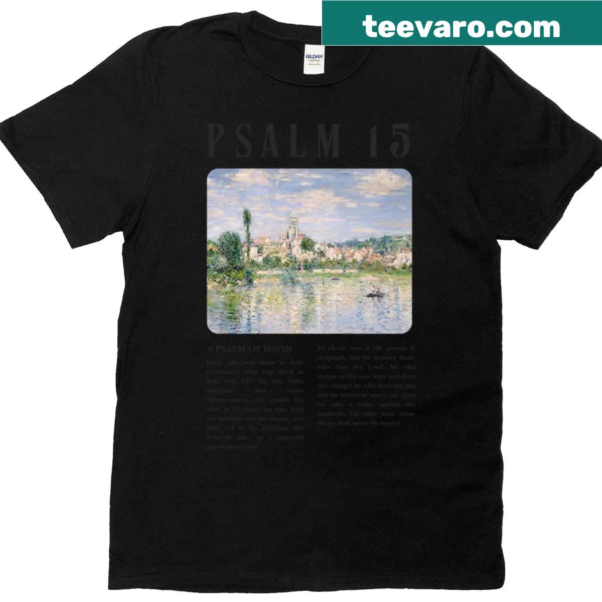 Psalm 15 scripture T-shirt with elegant typography — on a men's t-shirt