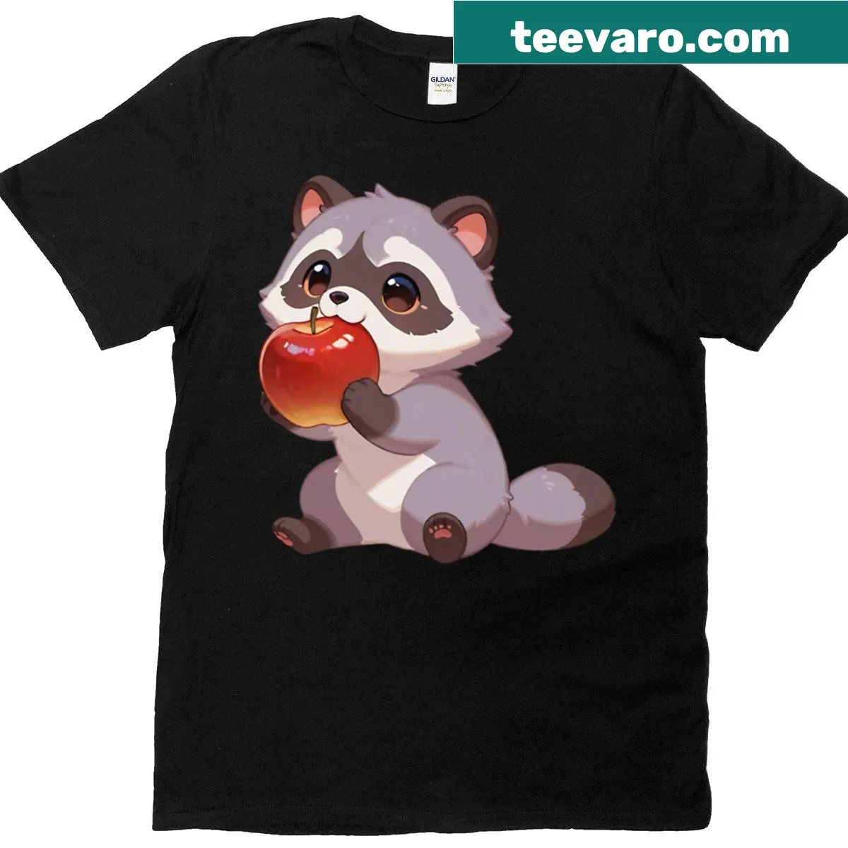 Quirky raccoon graphic on a casual T-shirt — on a men's t-shirt