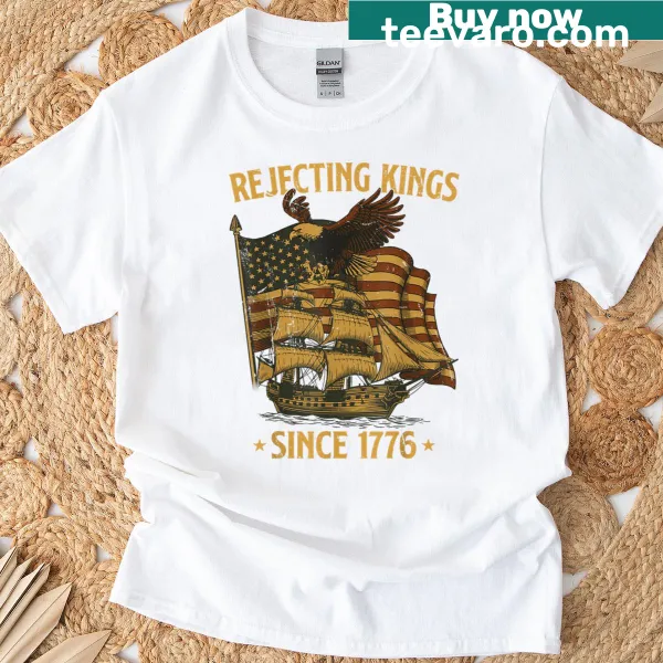 Bald eagle and USA flag graphic on a T-shirt
