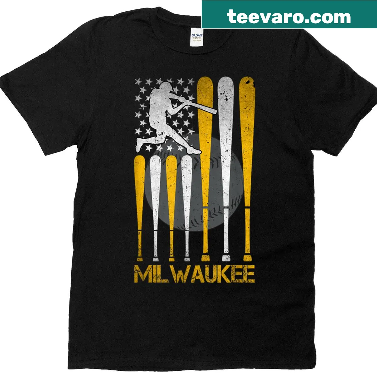 Distressed retro Brewers name t-shirt celebrating 80s sports spirit. — on a men's t-shirt