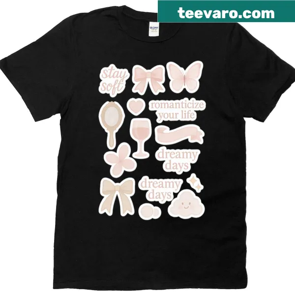 Whimsical coquette aesthetic design encouraging a romanticized view of life.