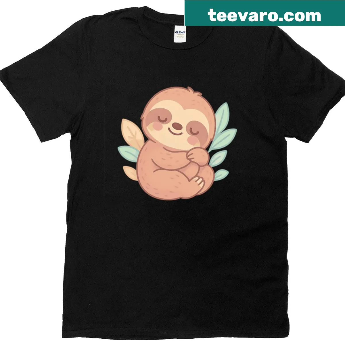 Kawaii baby sloth illustration on a T-shirt — on a men's t-shirt