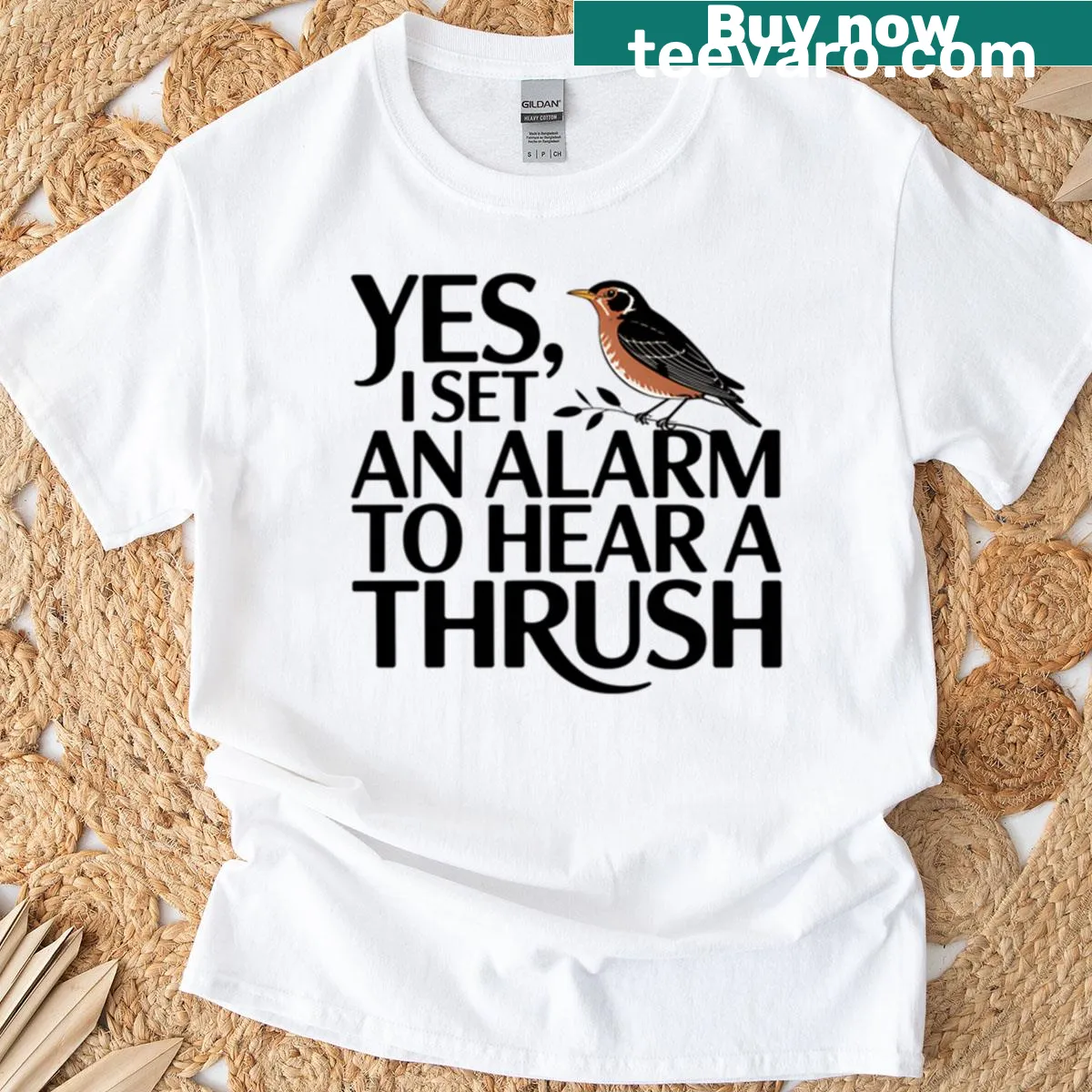 Funny birdwatching quote T-shirt for nature lovers — on a men's t-shirt