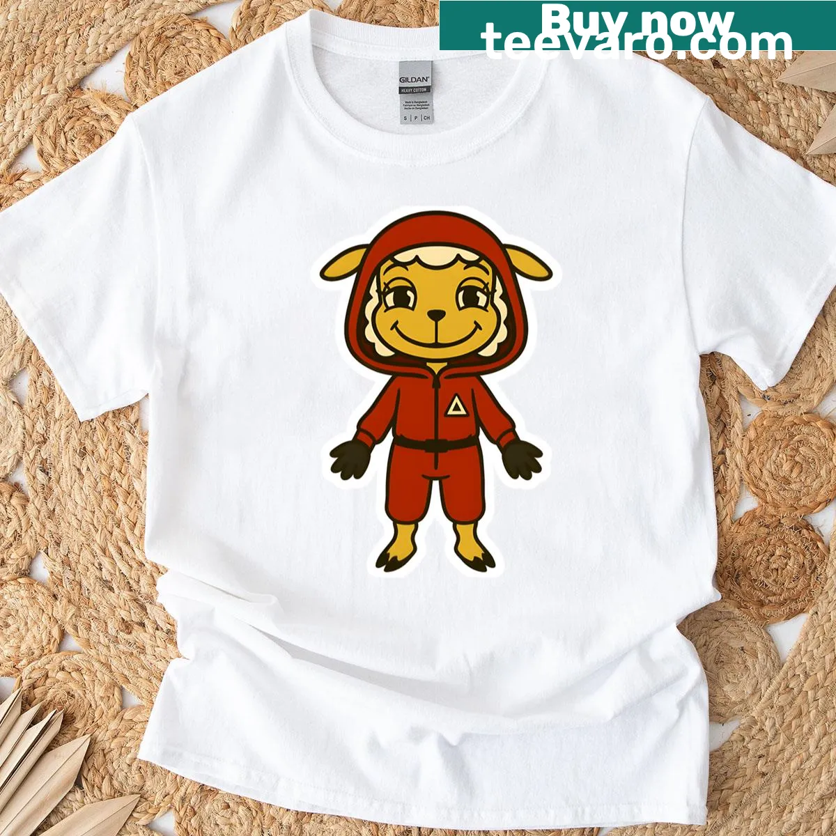 Sha from The Walten Files in a Squid Game suit, creepy cute design — on a men's t-shirt