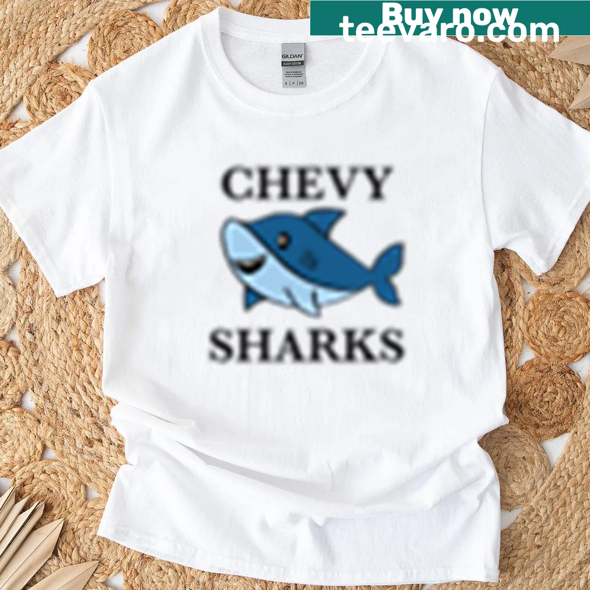 Cartoon shark graphic on a fun T-shirt — on a men's t-shirt