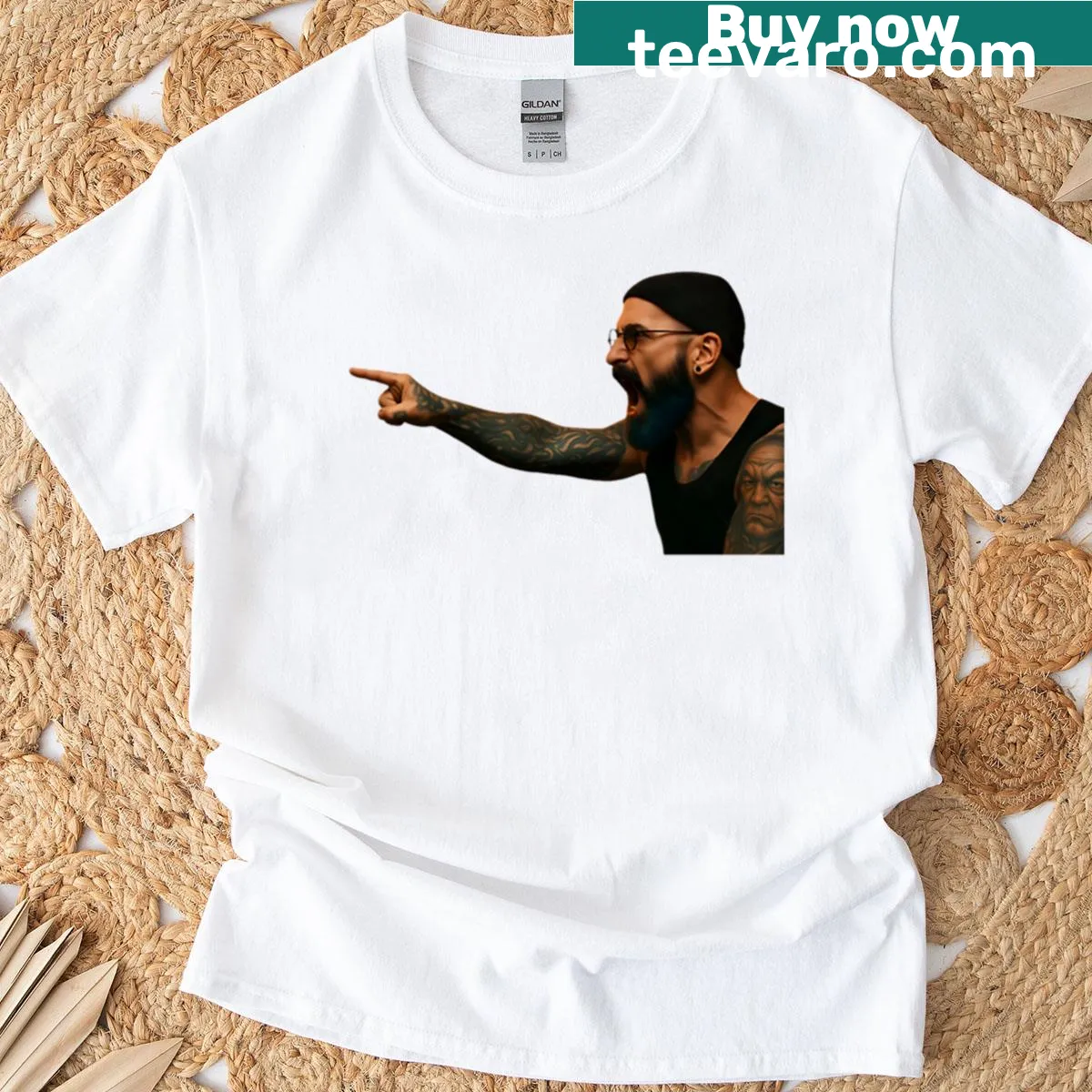 Minimalist t-shirt with the word 'Silence' in elegant font — on a men's t-shirt