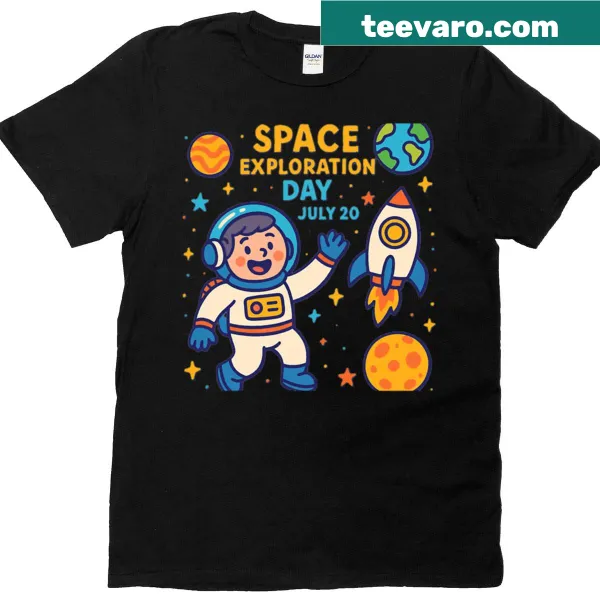 Oversized Space Exploration Day T-shirt with an inspirational phrase