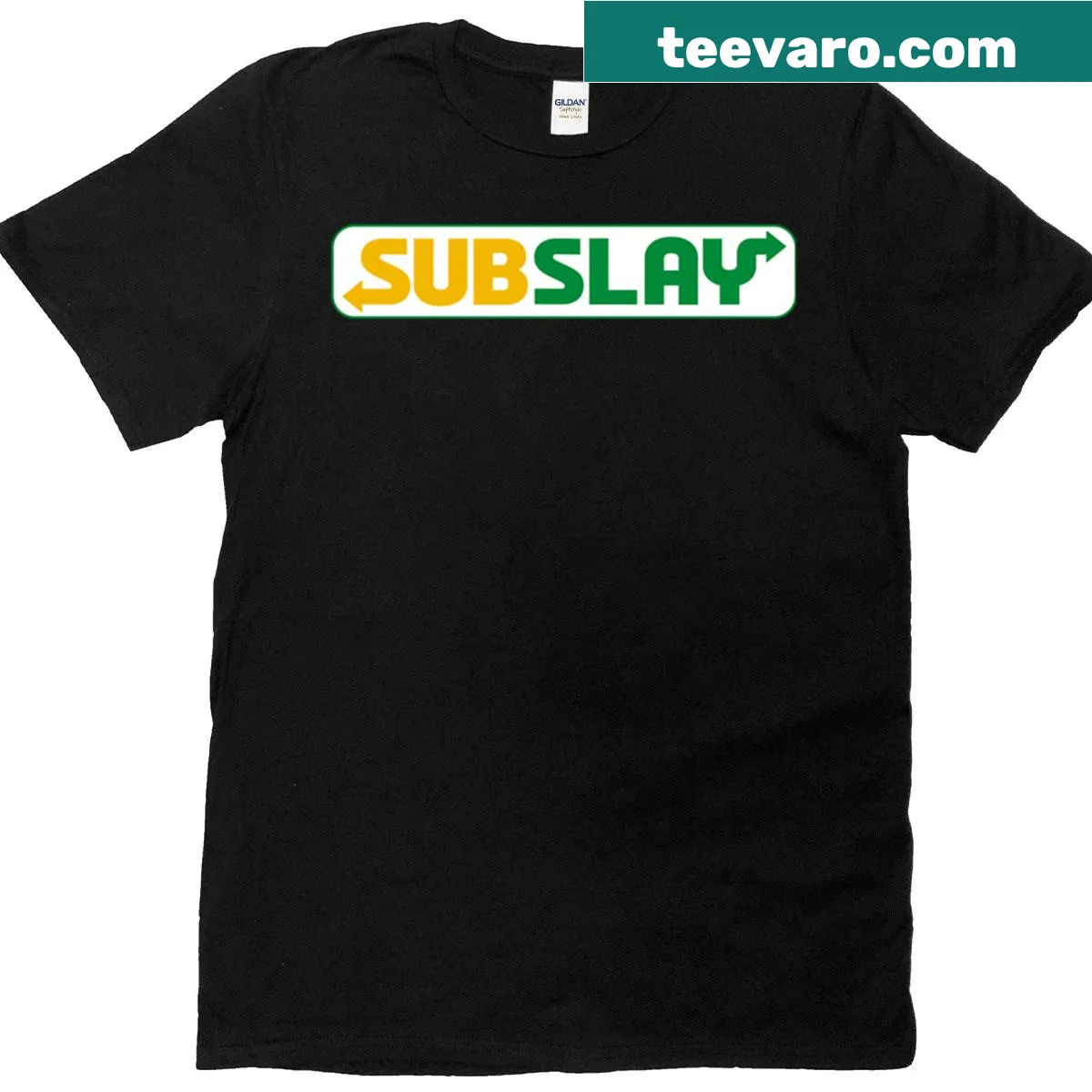 Playful subway-inspired logo graphic t-shirt — on a men's t-shirt
