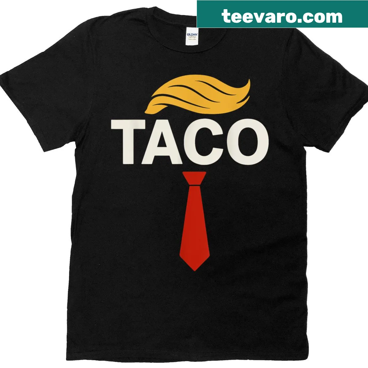 T-shirt with whimsical text declaring tacos superior to chicken — on a men's t-shirt