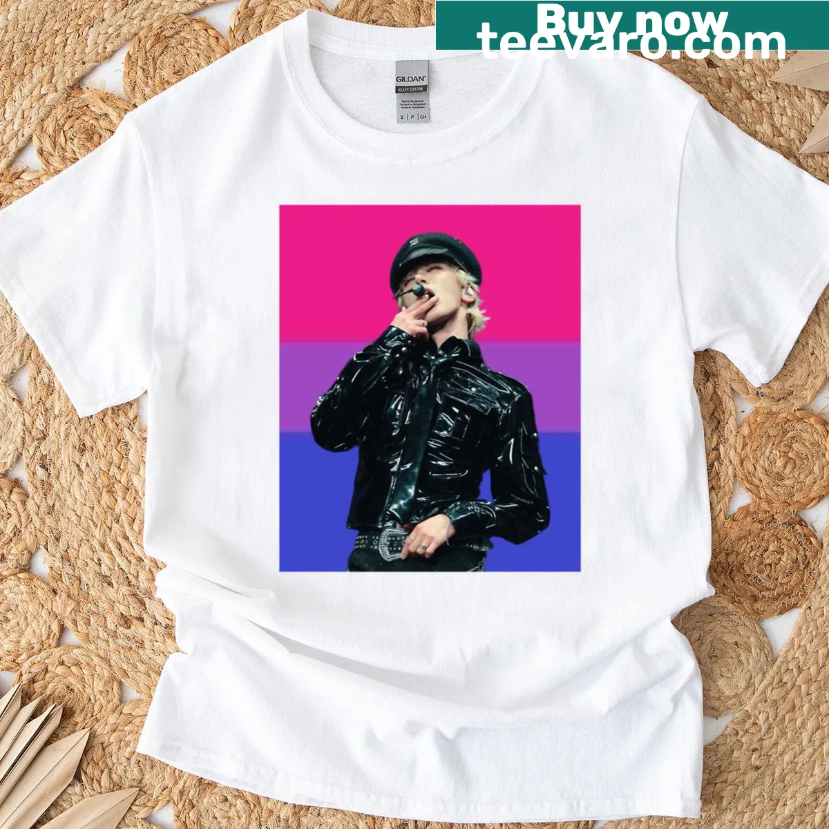 T-shirt celebrating WayV and bisexual pride — on a men's t-shirt