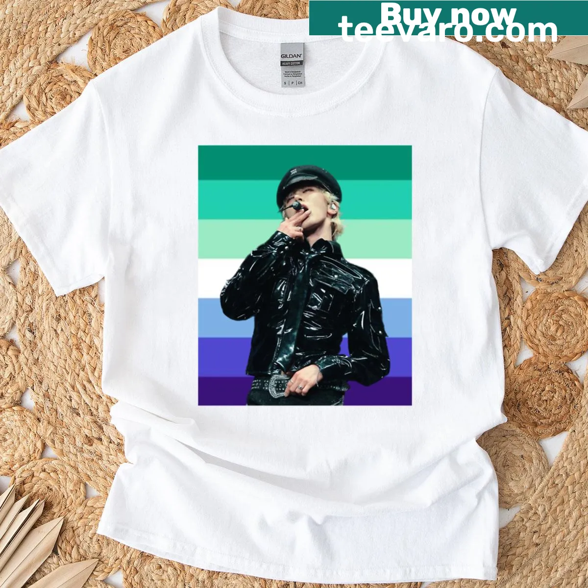 K-pop fan T-shirt with a catchy NCT design for kids — on a men's t-shirt