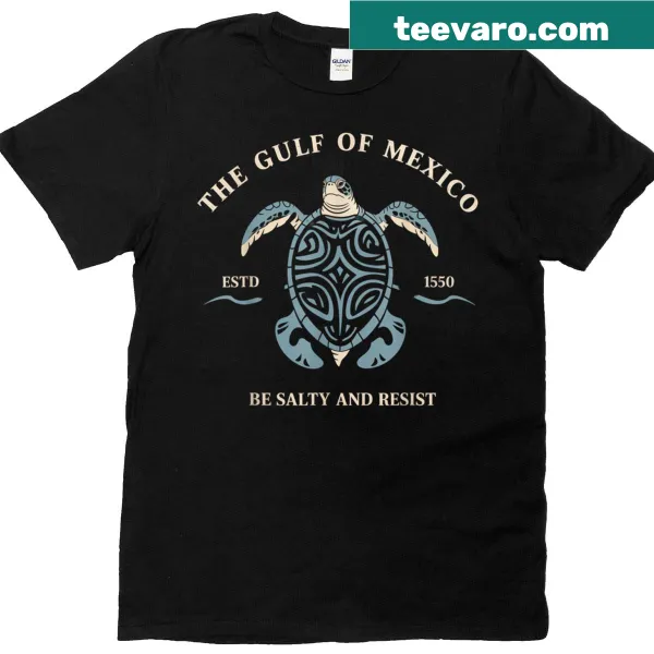Illustrative T-shirt with a turtle and ocean-themed text