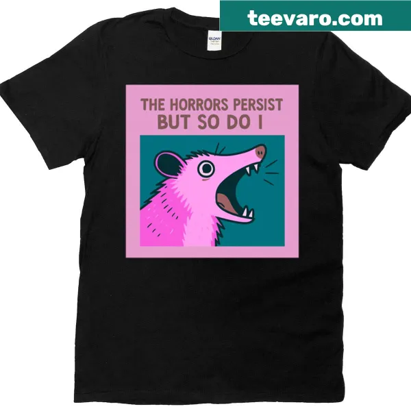 Pop art T-shirt featuring a possum and an empowering slogan