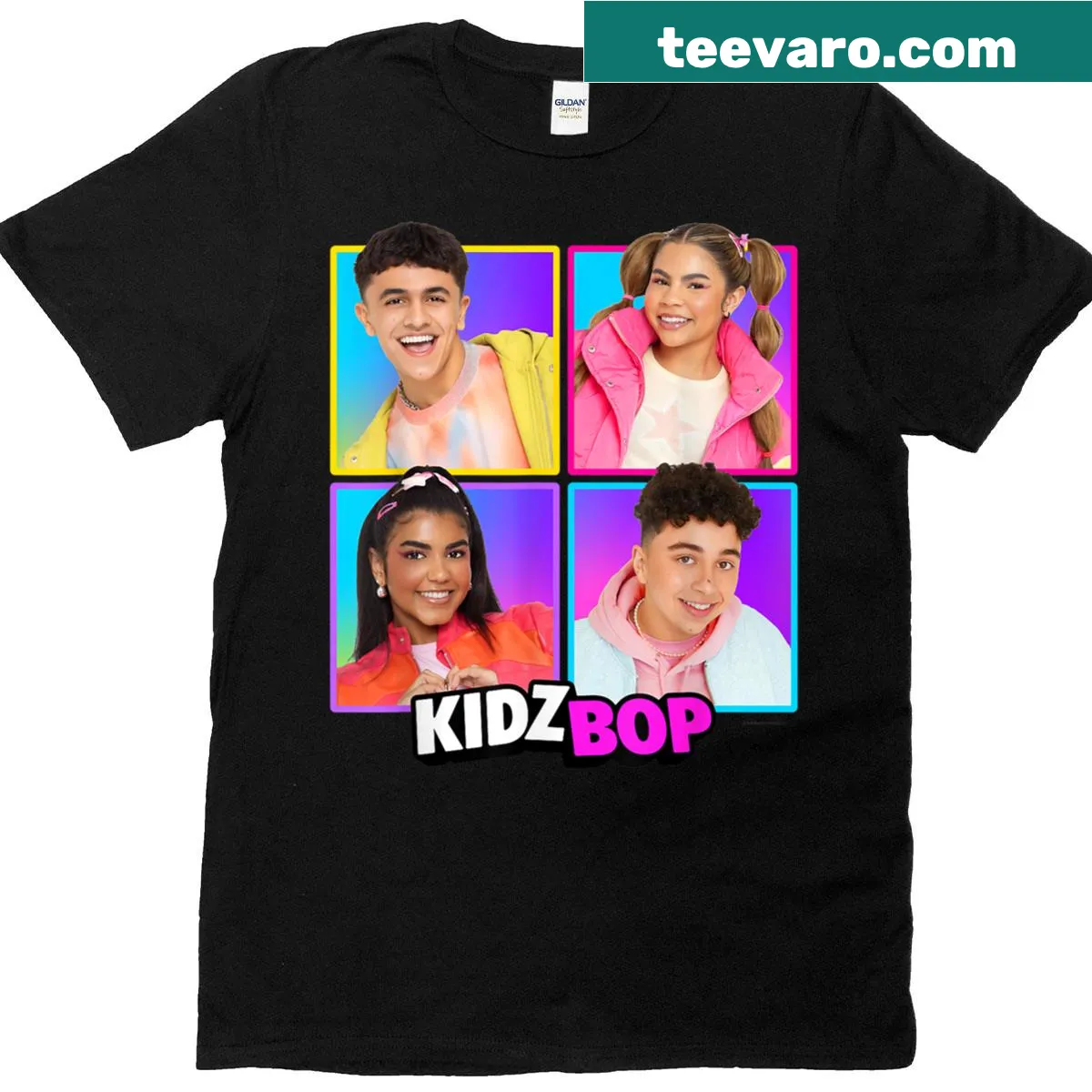 T-shirt celebrating Kidz Bop with playful design. — on a men's t-shirt