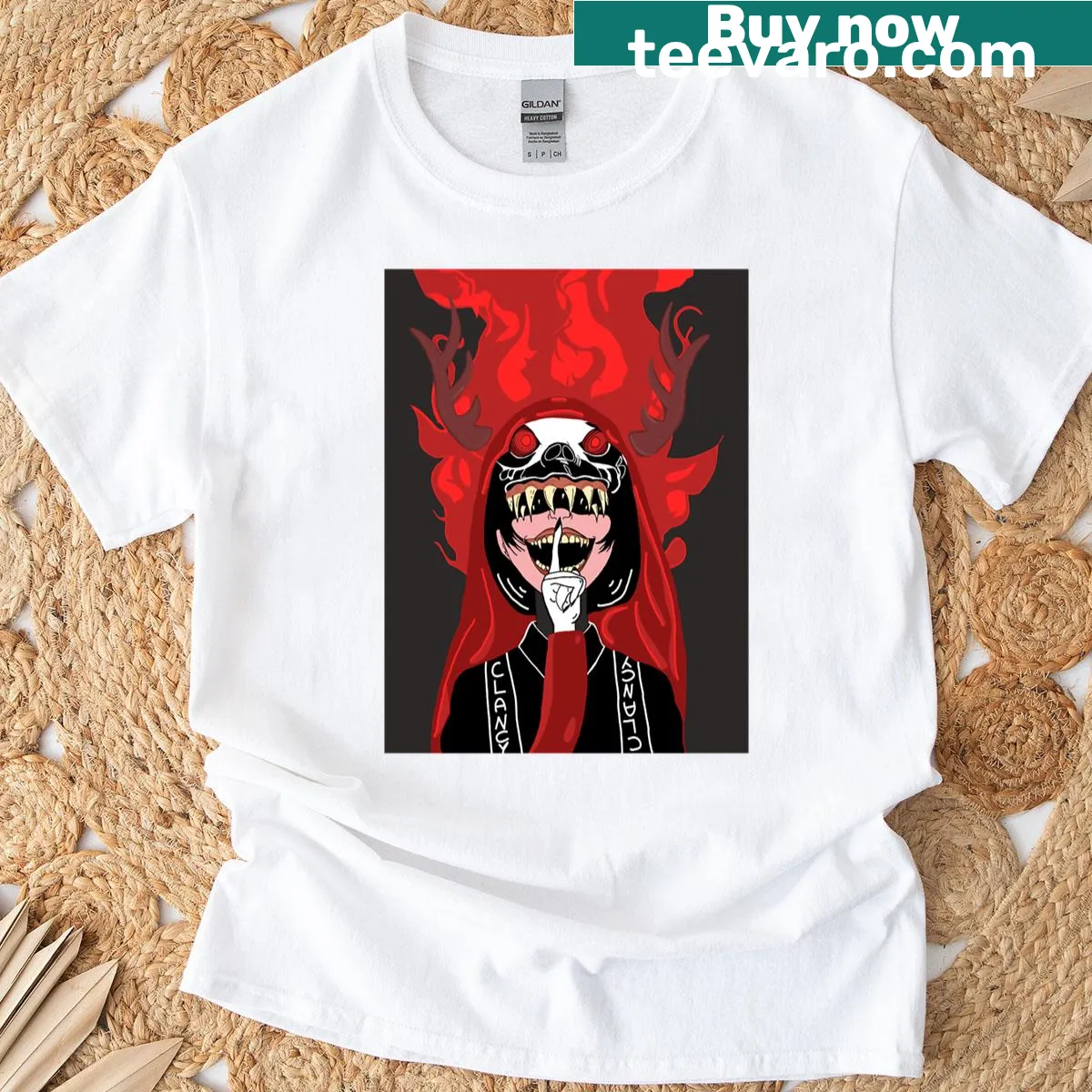 Fantasy T-shirt featuring a necromancer design — on a men's t-shirt