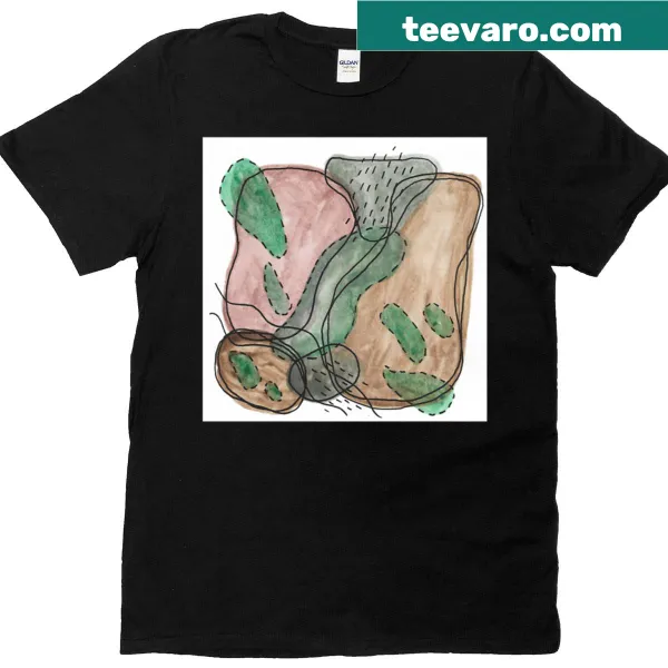 Abstract watercolor and ink design T-shirt promoting exploration