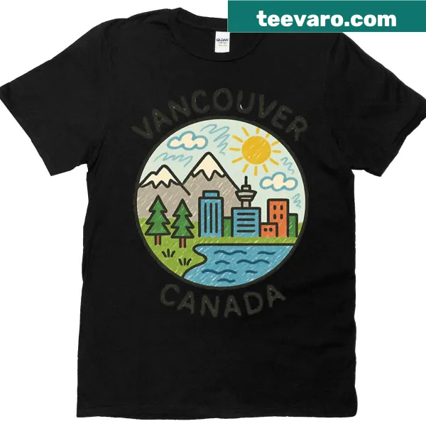 Simple design T-shirt featuring 'Vancouver Canada'.