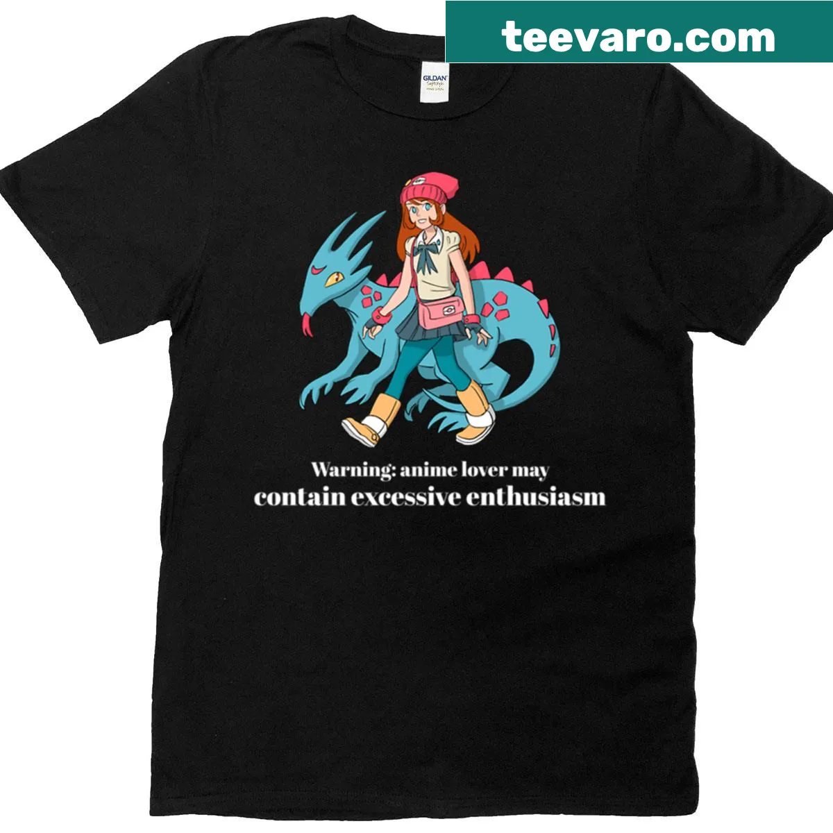 Warning Anime Lover t-shirt with humorous text about anime enthusiasm — on a men's t-shirt