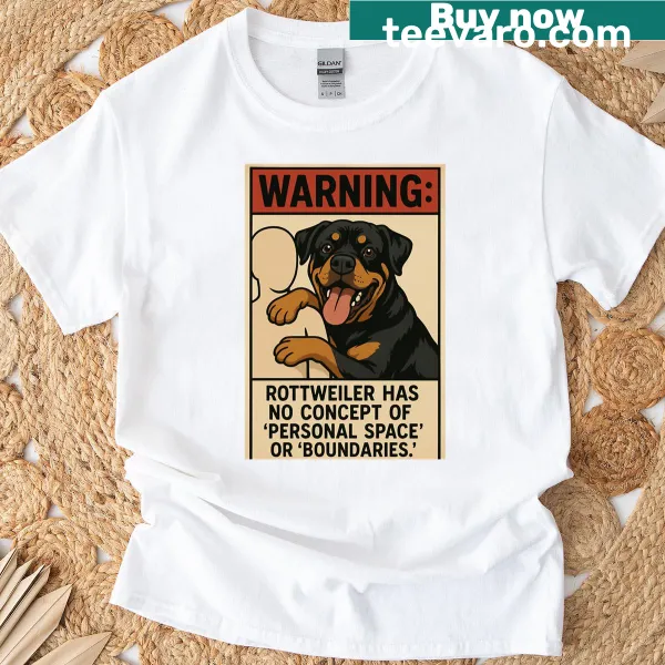 Funny dog-lover t-shirt featuring a Rottweiler and playful text