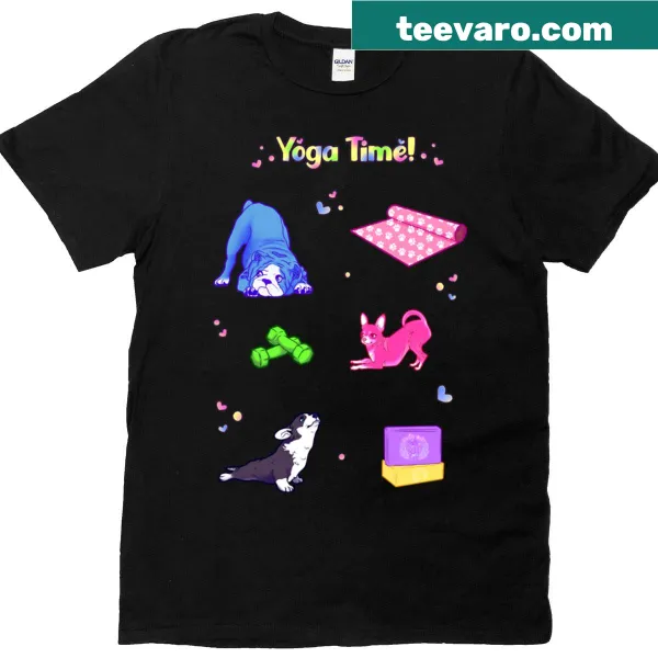 Playful illustration of a yoga pose on a T-shirt