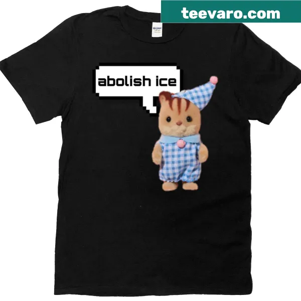 Humorous squirrel illustration on a T-shirt with a message about ice.