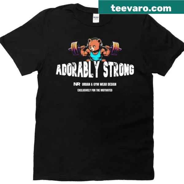 Cute bear design conveying strength on a T-shirt for kids.