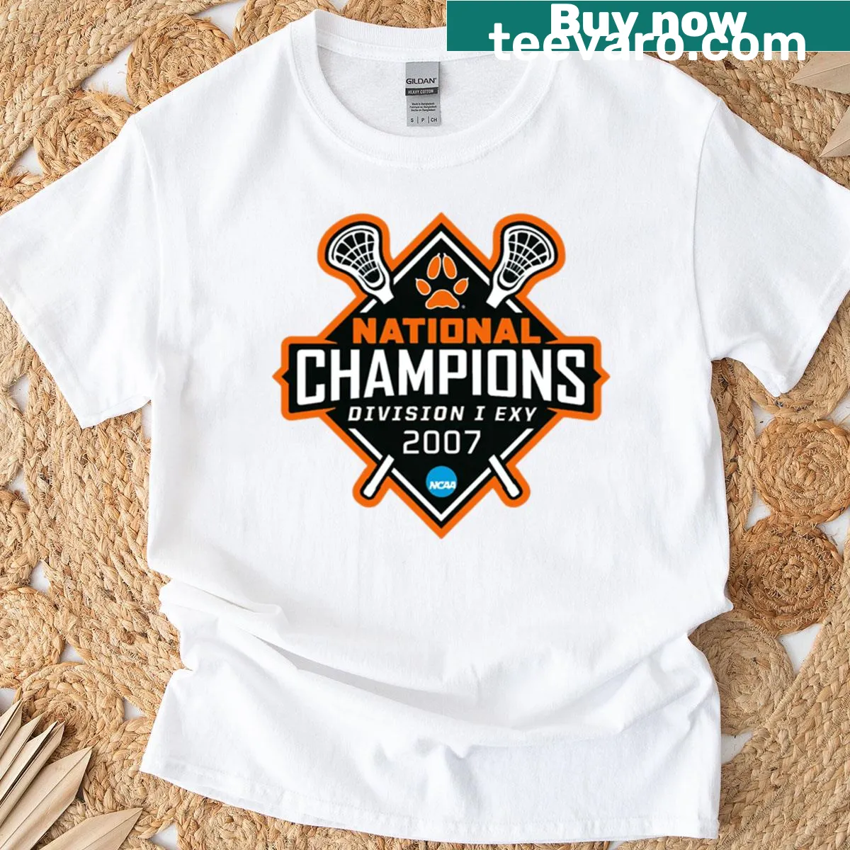 Exy Championship logo T-shirt celebrating sports dedication — on a men's t-shirt