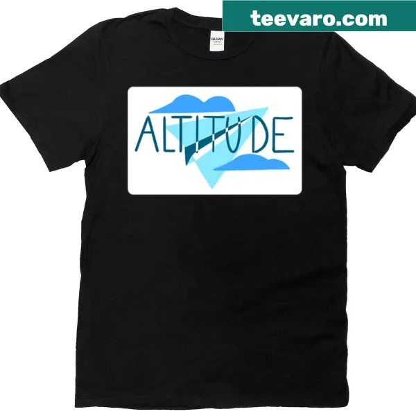 Sleek Altitude logo design on a T-shirt.