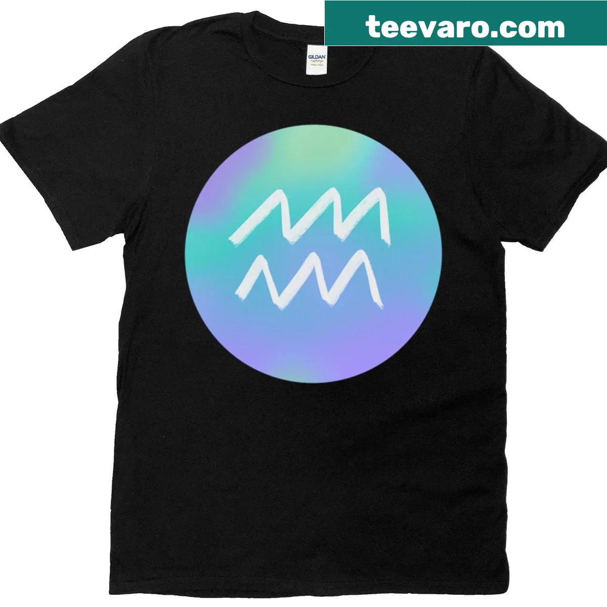 Aquarius zodiac icon T-shirt with elegant design — on a men's t-shirt