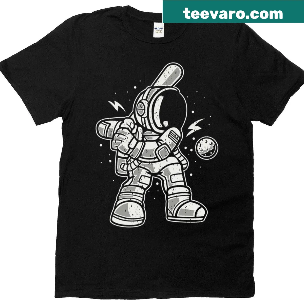 Illustration of baseball players in space on a T-shirt — on a men's t-shirt