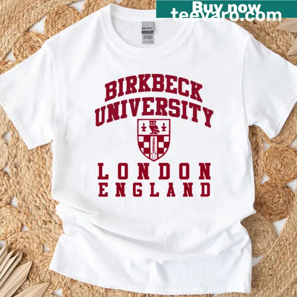Stylish T-shirt featuring Birkbeck London university text