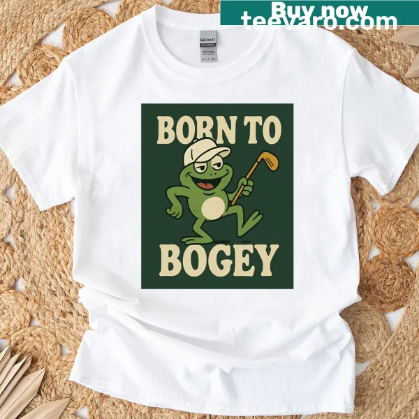 Funny vintage golf shirt featuring a frog and humorous text