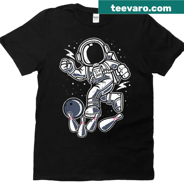 Illustration of bowling pins in space on a t-shirt