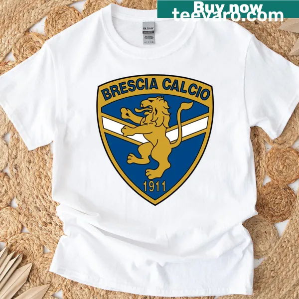 Vintage Italian football crest T-shirt featuring Brescia Calcio logo