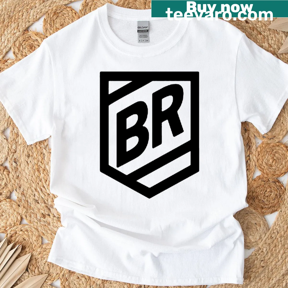 Buddy Rich logo T-shirt with bold 'BR' design — on a men's t-shirt