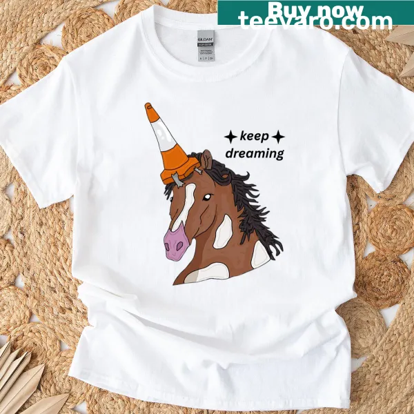 Whimsical unicornhorse design t-shirt with playful elements