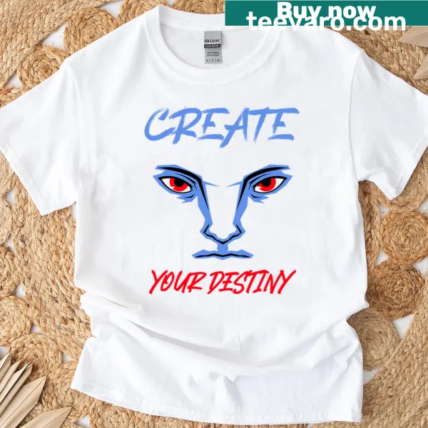Inspirational typography design saying 'Create Your Destiny' on T-shirt