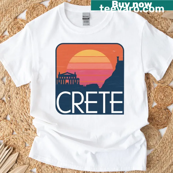 Graphic capturing the essence of Crete on a stylish T-shirt