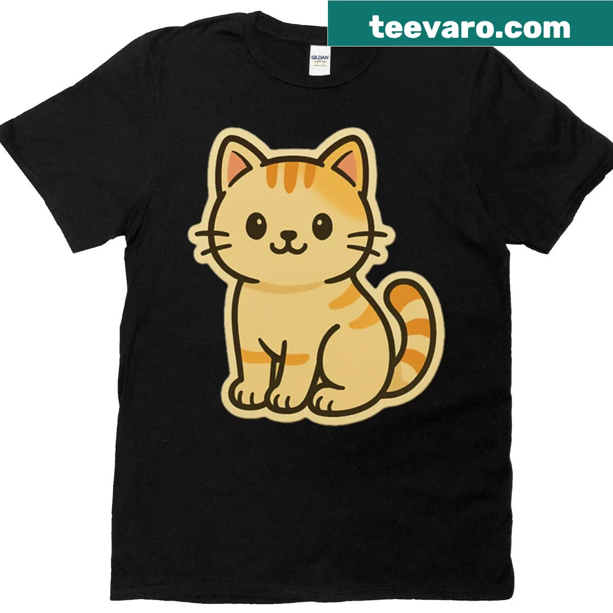 Cute cat graphic on a T-shirt — on a men's t-shirt