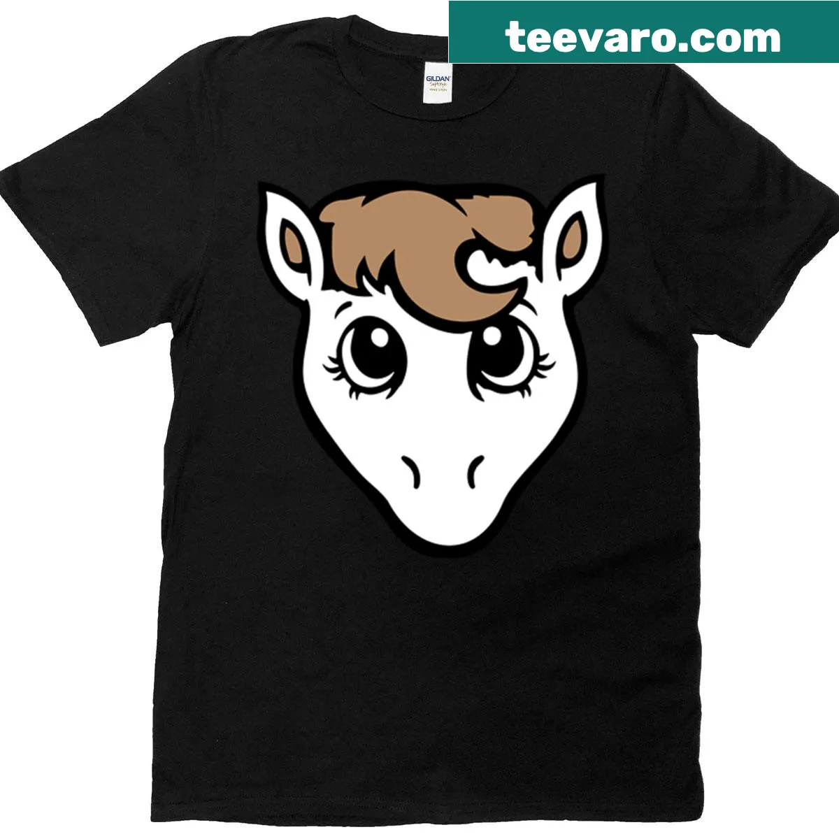 Illustration of a horse girl with beautiful eyes on a T-shirt — on a men's t-shirt