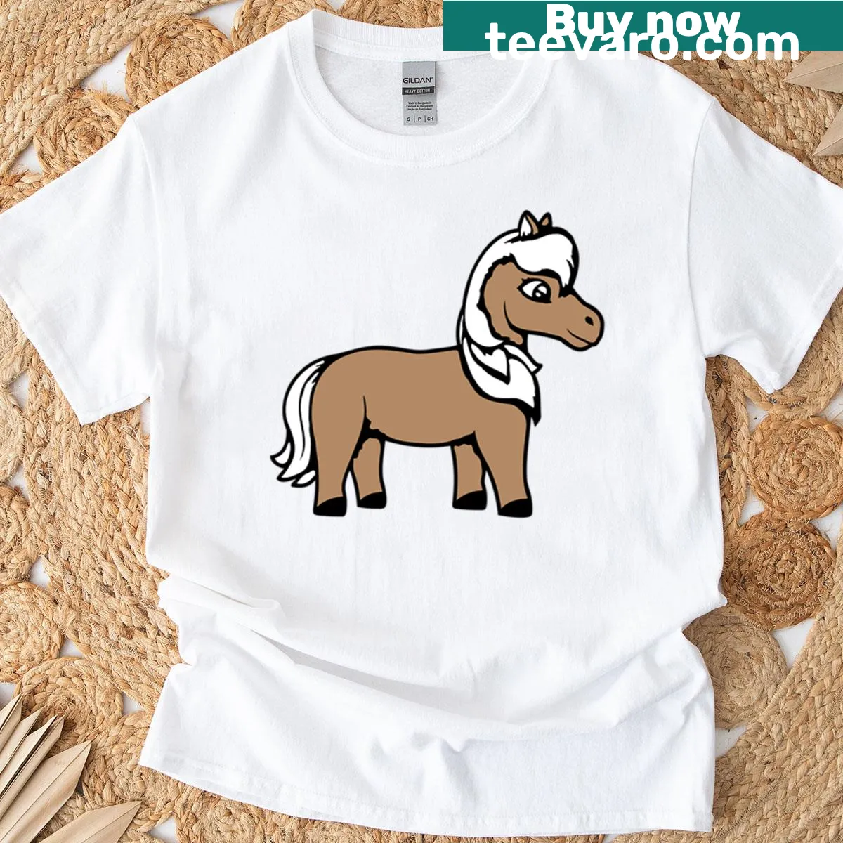 Illustration of a horse girl with long hair on a t-shirt — on a men's t-shirt