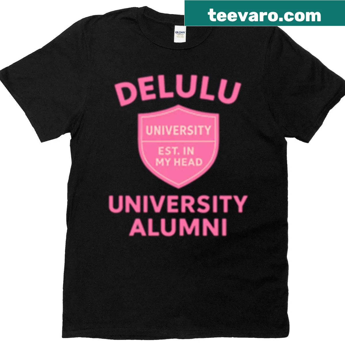 T-shirt celebrating Delulu University alumni. — on a men's t-shirt